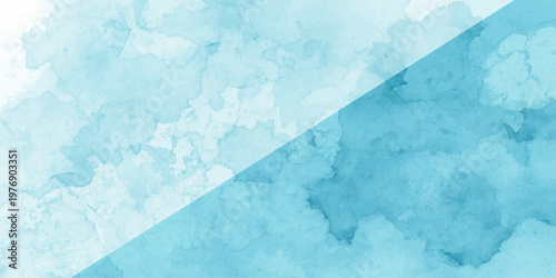 A cold abstract blue grunge background features a frost-covered marble texture with winter ice patterns and light cloud ripples on a weathered paper surface