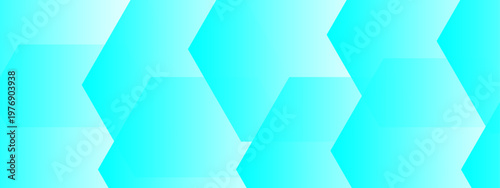 Vector Geometric teal hexagon shapes cascade, interweaving in a seamless, abstract formation, providing a cool and captivating aesthetic.