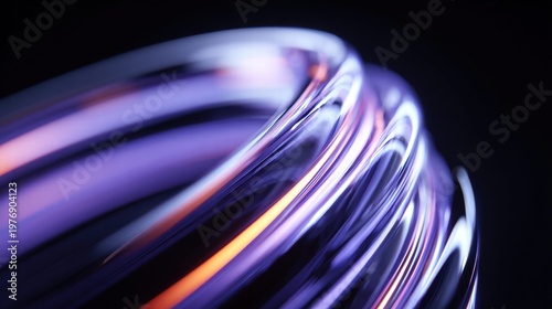 A mesmerizing abstract display featuring fluid, light-infused curves in vibrant colors, set against a dark backdrop.