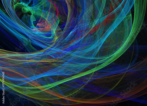 Fractal colored abstract on black background