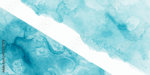 A serene abstract watercolor texture blends winter frost and frozen ice patterns with a soft blue summer sky over the white sea