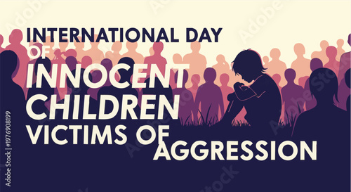 Bild auf Leinwand International Day of Innocent Children Victims of Aggression awareness poster wi