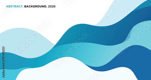 Abstract blue wave background design with modern fluid shapes