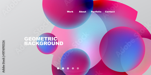 Fotografi Abstract design features overlapping colorful circles