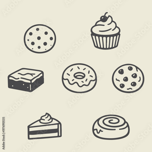 Bild auf Leinwand Assorted sweet baked dessert treats.