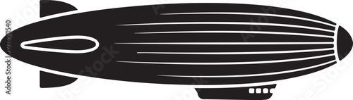 Airship blimp flying high in clear sky  iconic vehicle transportation