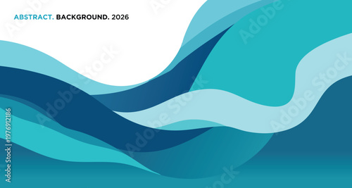 Abstract blue wave background with flowing curves and modern design