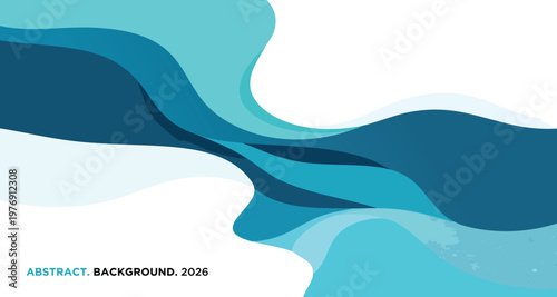 Abstract blue wave background with fluid dynamic shapes