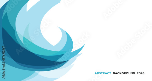 Abstract blue wave design on white background for modern presentations