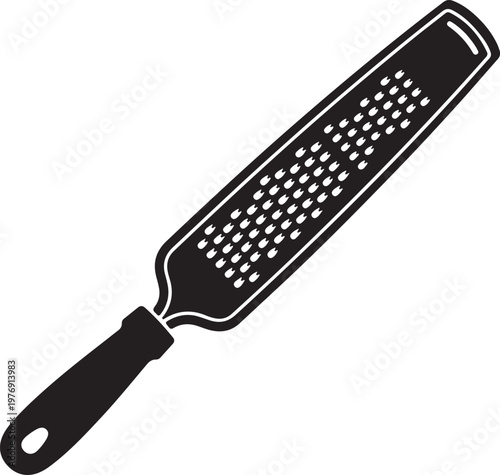 Black kitchen grater with handle for grating vegetables and cheese  kitchen tool