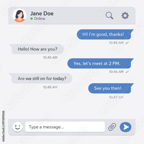 Chat Conversation Jane Doe With Chat Window