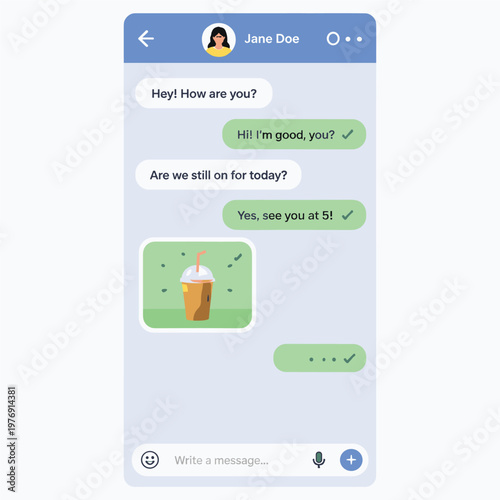 Chat Conversation Jane Doe With Microphone With Text Message