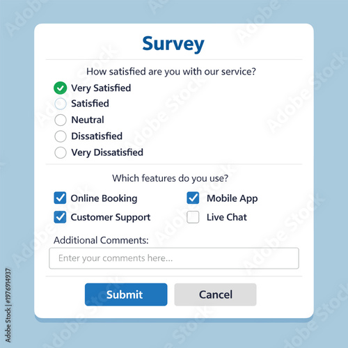 Survey Customer Satisfaction With Survey Form With Radio Buttons