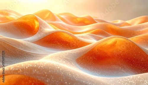 Abstract colorful background featuring soft orange and yellow silk waves with a rose petal texture and light smoke patterns for a soft nature design