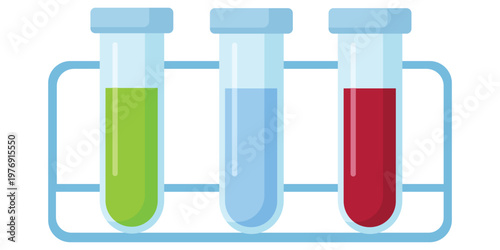 Colorful Laboratory Test Tubes: An image of three vibrant test tubes, each holding a different colored liquid. The composition highlights scientific precision and experimentation.