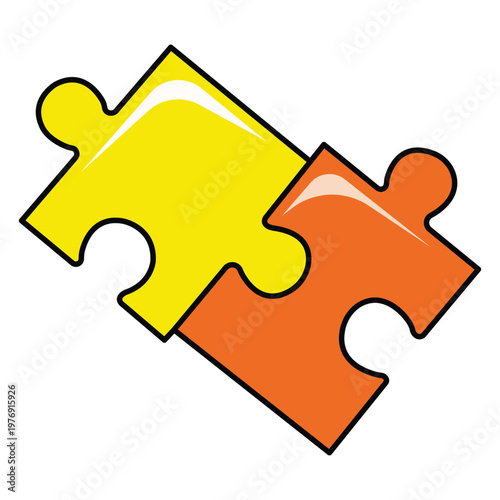 Interlocking Jigsaw Pieces: Two vibrant jigsaw puzzle pieces seamlessly fit together, symbolizing connection, collaboration, and the power of unity. 
