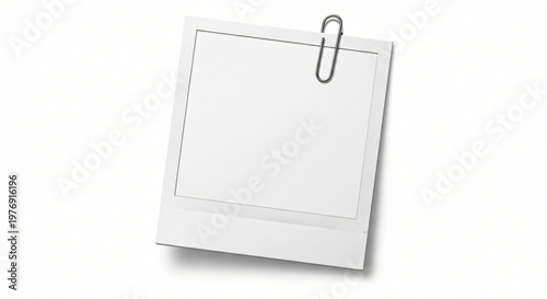 Blank white paper tag with paper clip and paper bag illustration