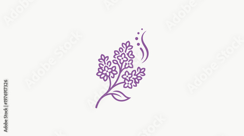 Minimalist Purple Lilac Flower with Scent Emanating