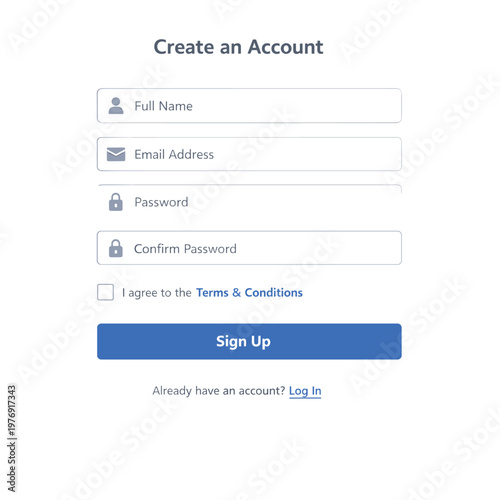 Create An Account Account Creation Form With Full Name