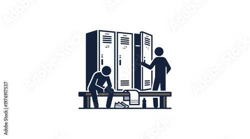 A Person Sitting in a Locker Room