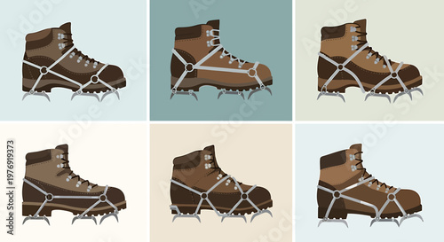 Brown Ice Skating Boot Closeup.