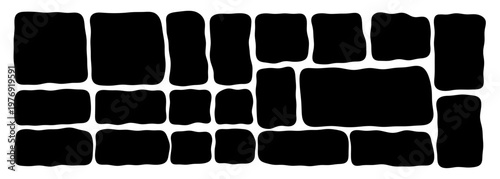 Irregular square and rectangle borders set with hand-drawn edges, flowing curves and playful aesthetic vector illustration. Perfect for creative layouts, doodle designs and artistic templates