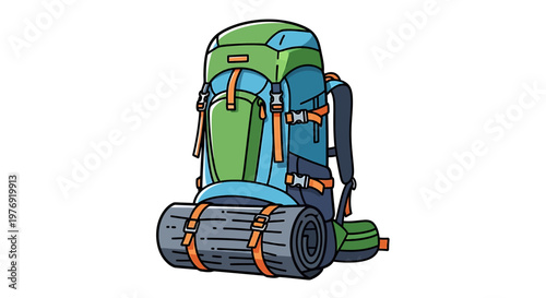 Colorful Backpack Ready for Hiking and Adventure Outdoors.