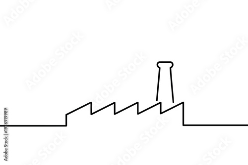 A simple black line drawing of a city skyline at dusk