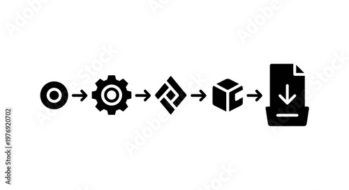 Conceptual illustration of data processing and information download.