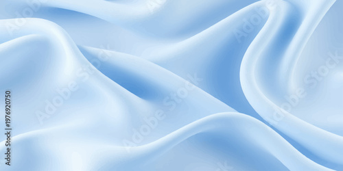 Elegant blue silk and satin fabric background featuring soft flowing waves of shiny luxury textile material with a smooth drapery curve pattern for an elegant wallpaper design