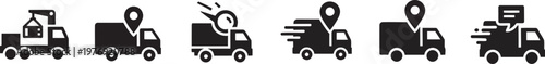 Delivery service icons a comprehensive set representing logistics shipping and transportation solutions