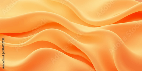 Yellow silk and satin fabric texture background with golden soft waves of luxury cloth material in a shiny smooth textile design backdrop