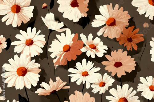 Background with daisies on it