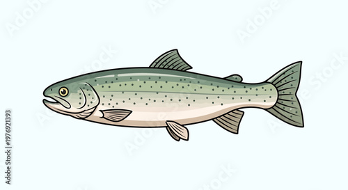 Detailed illustration of a beautiful, healthy, and colorful fish swimming.