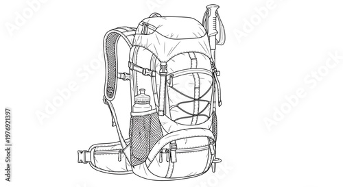 Detailed illustration of a backpack.
