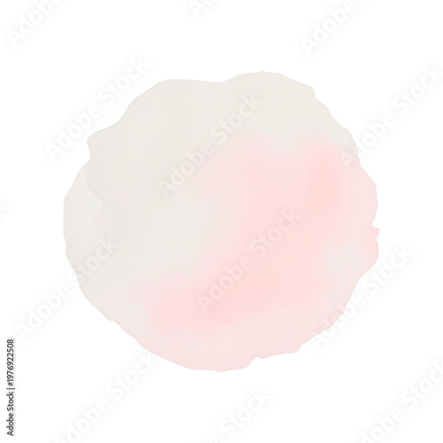 Original Light Pink Watercolor Texture: Abstract Soft Pastel Round Splash for Wedding Invitations, Beauty Branding, and Minimalist Backgrounds. Vector illustration