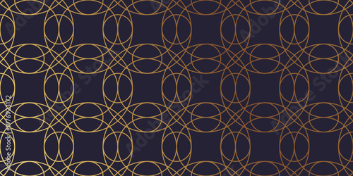 Luxury geometric gold line art and art deco background vector. Abstract geometric frame and elegant art nouveau with delicate. Illustration design for invitation, banner, vip, interior, decoration.