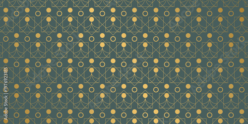 Luxury geometric gold line art and art deco background vector. Abstract geometric frame and elegant art nouveau with delicate. Illustration design for invitation, banner, vip, interior, decoration.