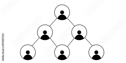 pyramid shaped social network diagram representing multi level marketing or team collaboration structure