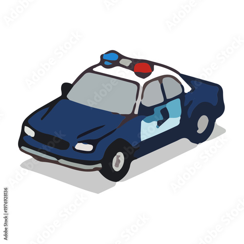Isometric Police Patrol Car Illustration