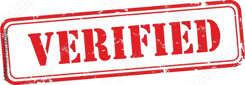 Red verified stamp with distressed texture and white background red stamp grunge approval