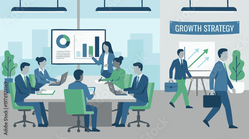 Business Team Collaboration and Growth Strategy Meeting