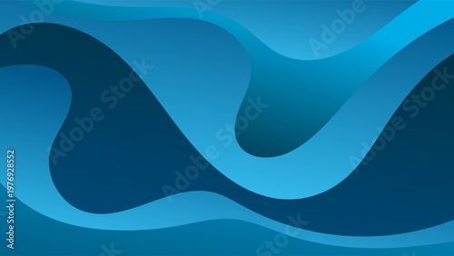 Abstract Blue Gradient Background With Hand Drawn Organic Shapes Smooth Soft Waves and Modern Minimal Style Vector. Ideal for Social Media Posts, Website Banners, Presentations, Branding and Digital 