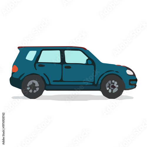 Teal SUV Vector Car Illustration