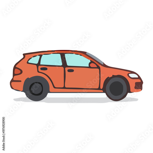 Orange Modern SUV Car Illustration