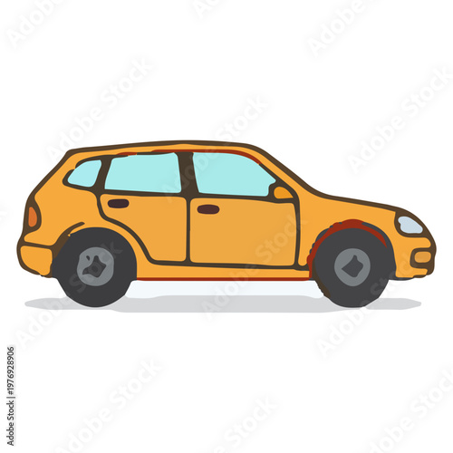 Modern Orange SUV Car Illustration