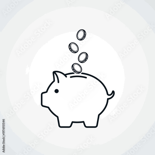 Saving concept with piggy bank and coins