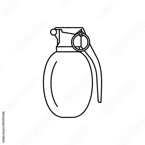 Explosive Grenade Icon, Outline Vector Illustration