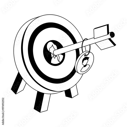 Icon depicting a target audience in isometric style
