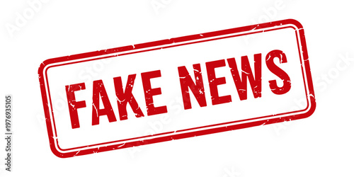 Fake news rubber stamp misinformation alert grunge style sign symbol media label design
